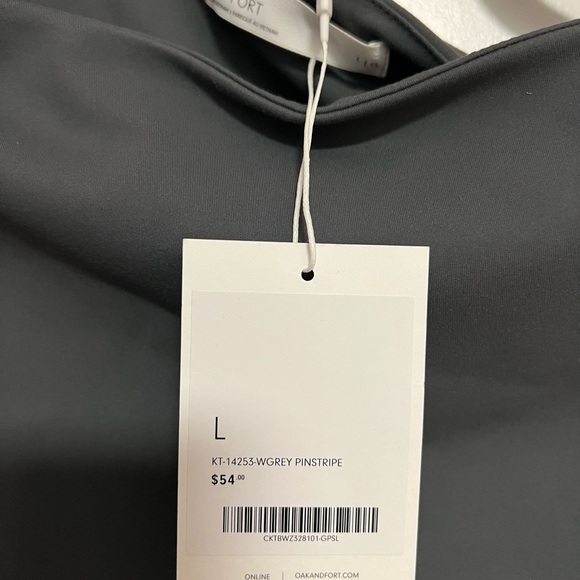 OAK + FORT Women's Off Shoulder Top with Side Twist Detail - Picture 3 of 3